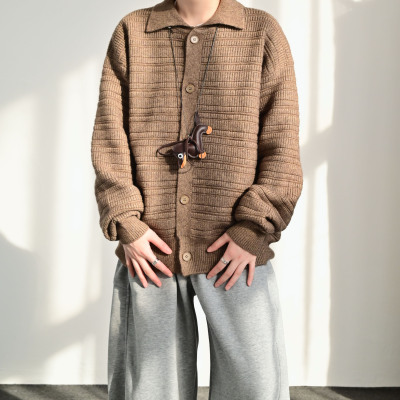 ZCBEAR休闲美式复古开衫毛衣
