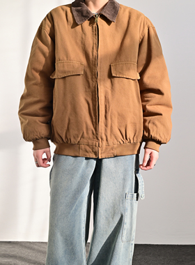 ZCBEAR美式复古学院翻领多口袋工装棉衣男冬季宽松保暖棉服外套潮