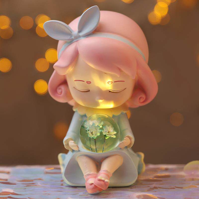 梦幻少女心小夜灯床头柜桌面装饰创意树脂摆件学生礼品情人节礼物