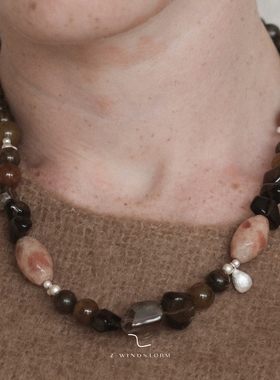 [个性小众]无序串珠茶晶项链
