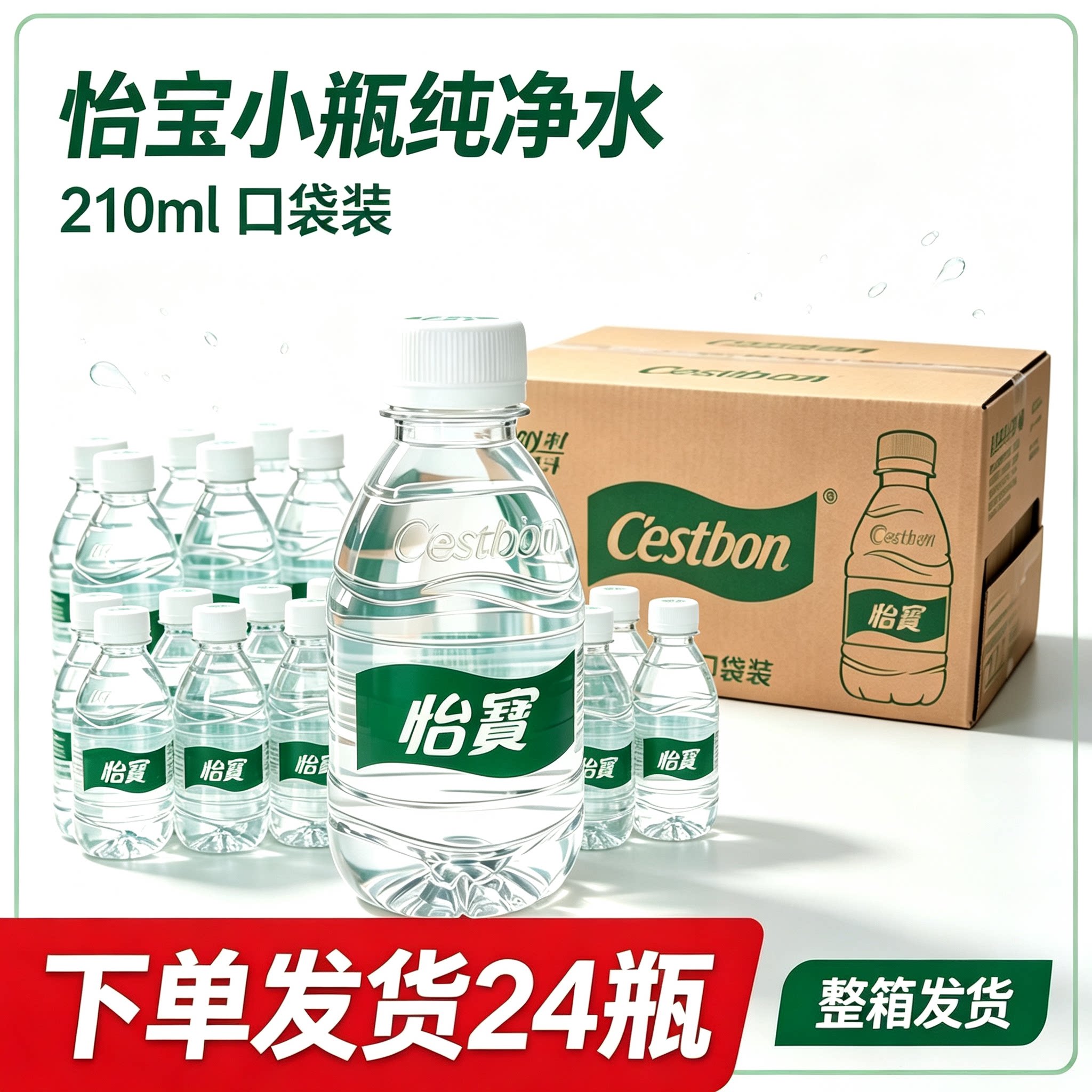 怡宝210ml*24小瓶纯净水整箱装