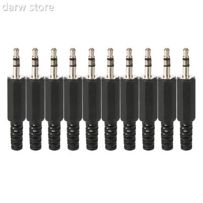 10pcs 35mm 1/8'' 1Male Plu.g Blacki Microph one Plug