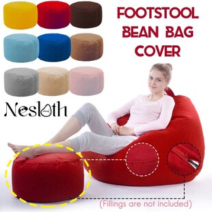 Nesloth Velvet Small Round Beanbag Sofas Cover without Fille