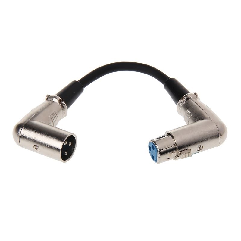 90 Degree Angled 3-Pin XLR Male To Female Cable 0.2m For Mic