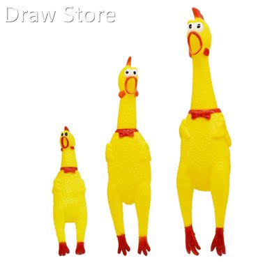 18CM Dog Toys Yellow Screaming Rubber Chicken Dog Toys Sque