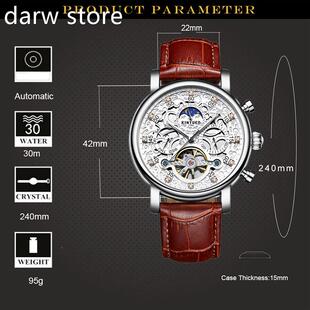 KINuYUED Skeleton1 Auomatic Watch Men Sn MtoPon hase Waterpr