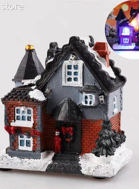 Resin Cristas House Or1namentMicro Landscape LhEDm Ba ttery