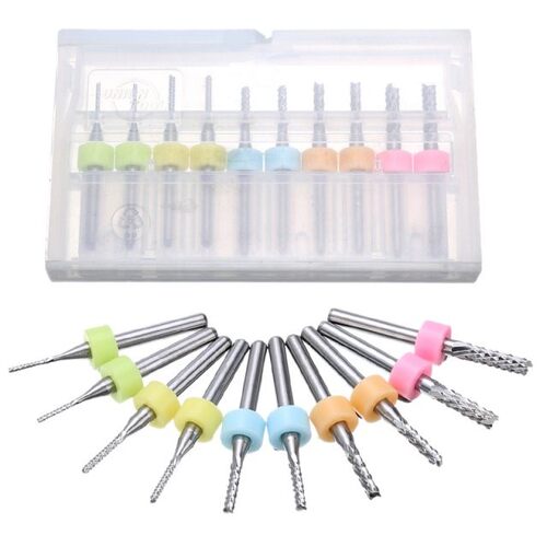 10Pcs Carbide 1-3mm Micro Drill Bits Set Rotary Cutter Engra