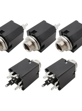 5Pcs 6.35mm Audio Plug Socket PJ-612A 3 Pin Headphone Microp