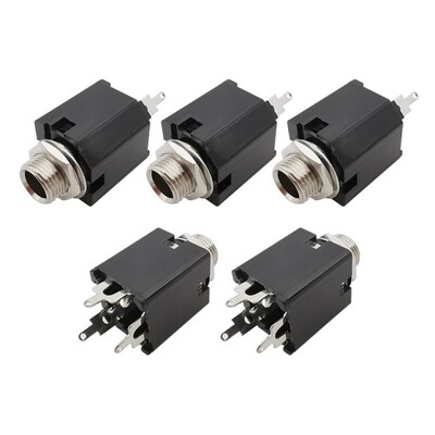 5Pcs 6.35mm Audio Plug Socket PJ-612A 3 Pin Headphone Microp