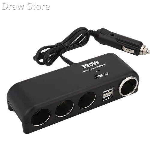 Universal 12V 24V 4 Way Cigarette Lighter Multi Socket Car