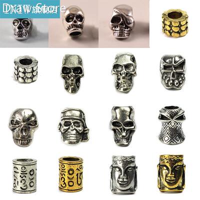 Hot 2 Pcs Metal Paracord Beads Charms Skull for Paracord Bra