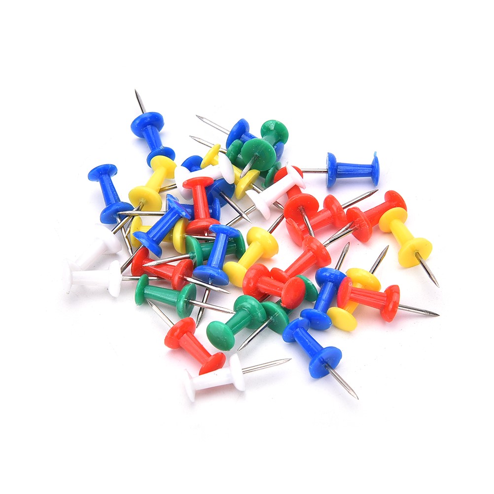 80Pcs Multi Color Push Pins For Wooden Framed Cork Pin Notic