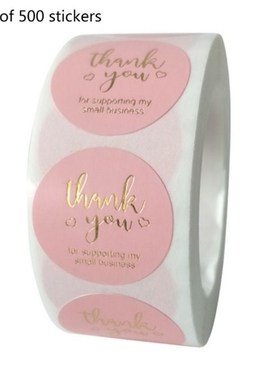 2022 New 500pcs Thank You Sticker Gold Silver Foil Seal Labe