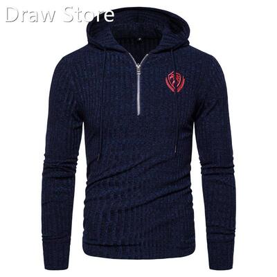 2020 New Sprint Eagle Embroidery Hooded Pullover Men Zipper