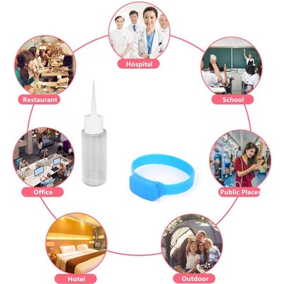 Silicone Bracelet Wristband Portable Disinfectant Hand Sanit