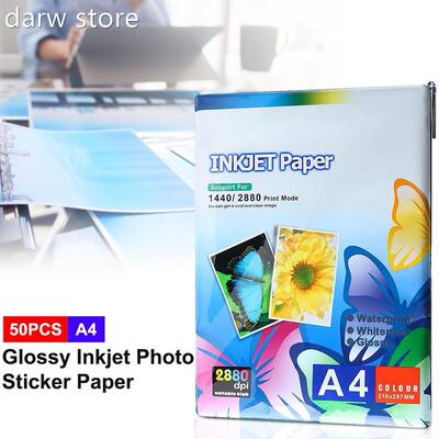 5Pcs A4 S0ticker Photo P1aper Inkjet Pinterr abelL Sheets Wa