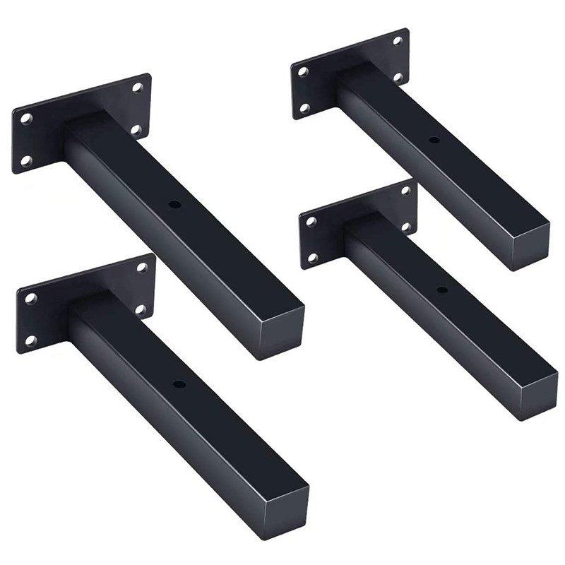 heavy duty shelf brackets 8 inch black, steel floating wall