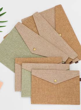 A4 A5 simple imitation linen canvas felt file bag portfolio