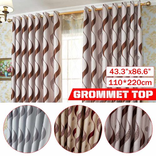 Meigar Modern Wavy Striped Blackout Curtains 适用于 Living R