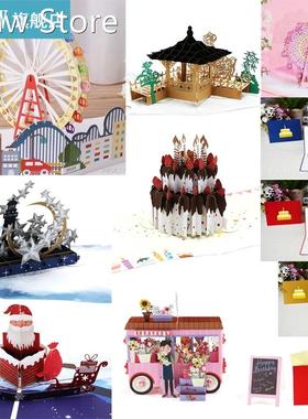 38 Styles Floats 3D Pop Up Ferris Wheel Cake Star Moon Ice C