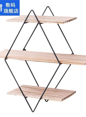 Rustic Wood Wall Floating Shelves Decorative Wall Shelf 3 Ti