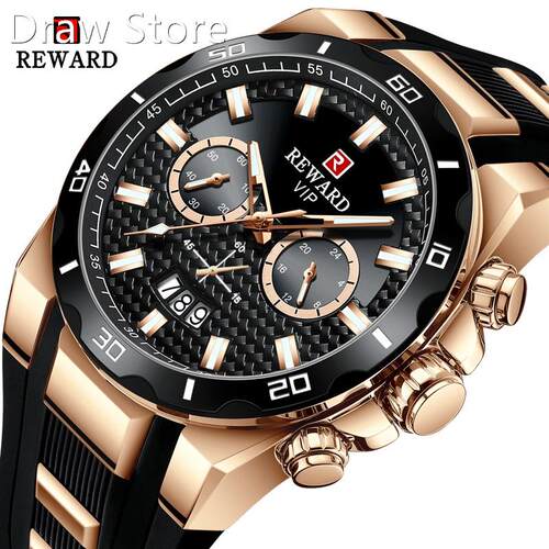 REWARD Fashion Big Dial Men's Watch Men Top Brand Luxury