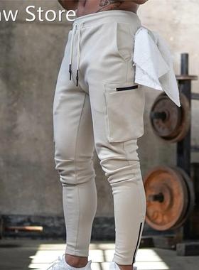 Mens Jogger Pnats Sweatpants Man Gyms Workout Fitness Cotto