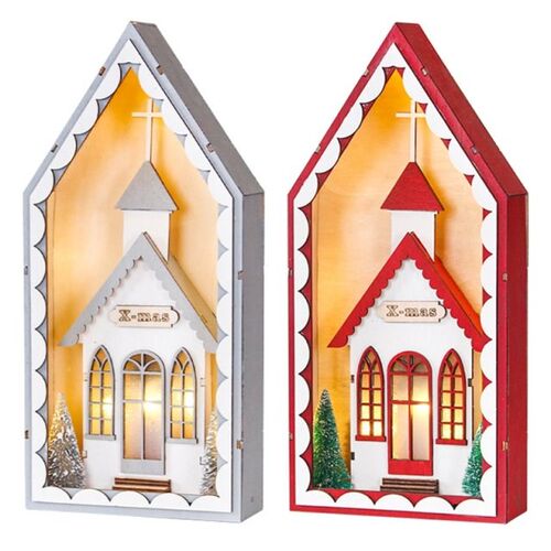 Christmas Tree LED Luminous Cabin Snow House Decorations for