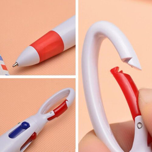 Push-type Four-color All-in-one Ballpoint Pen With Hanging B
