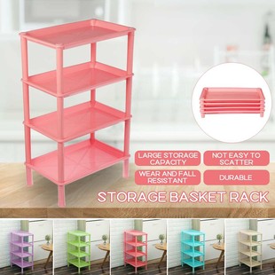 Kitchen Storage Rack Gap Slim Movable Assemble Plastic Bathr