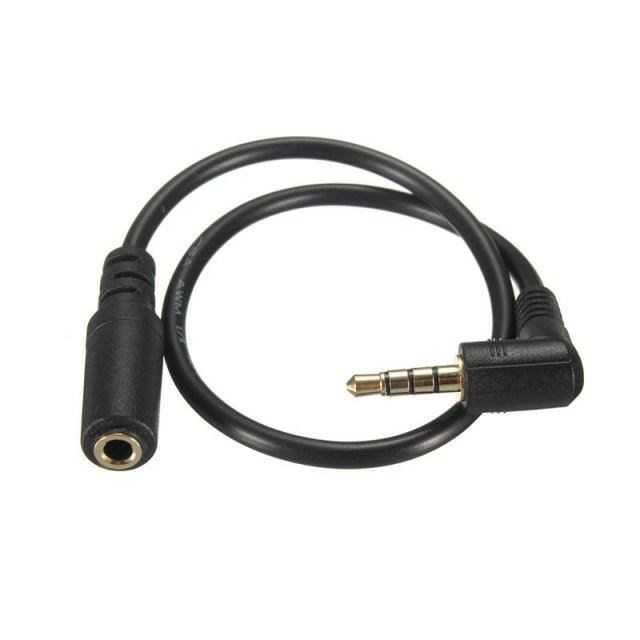 3.5mm 4Pole 90 Degrees Angled Male to Female AUX Audio OMTP