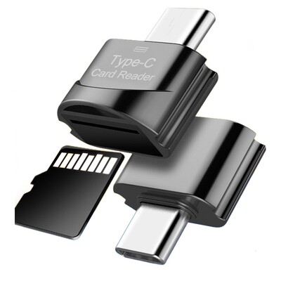 Portable USB 2.0 Type C Card Reader USB-C TF Micro SD OTG Ad