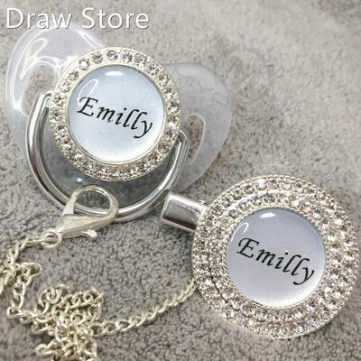 MIYOCAR custom any glitter name photo clear bling pacifier