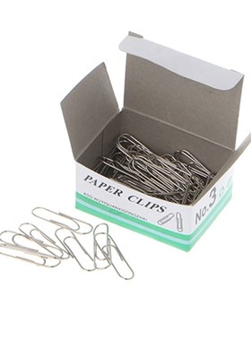 1 Set 75-85Pcs New Office Plain Steel Paper Clips 29mm Paper