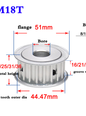 1Pcs 8M 18 Tooth Synchronous Wheel Timing Belt Synchronous G