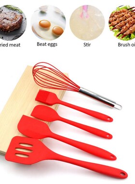 Cookice 5 Pieces Silicone Cooking Tool Set Eggbeater Spatula