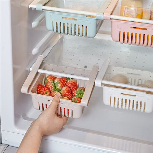 1PC Creative Adjustable Kitchen Fridge Storage Rack Home Org