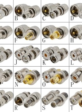 2Pcs UHF Connector UHF Pl259 SO239 to F / TNC / BNC / SMA /