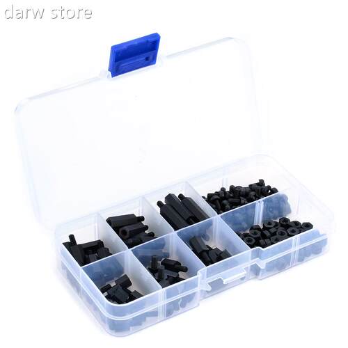 10ypcs Black M3 Nlon Hex  Spac1ers Scre8w Nut Standoff Kit F