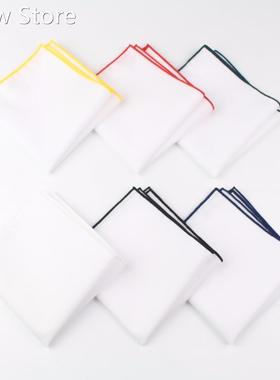 Men's Sunny Style Cotton Handkerchief White Pocket Squar