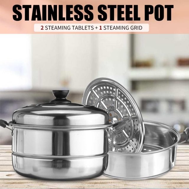 Stainless Steel 3 layers Thick Steamer Pot  Soup Pot Univers