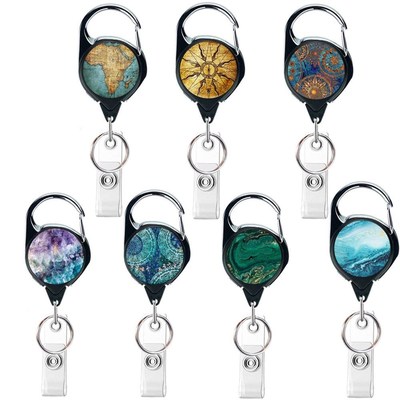 Colorful Compass Map Retractable Doctor Nurse Badge Reel Cli