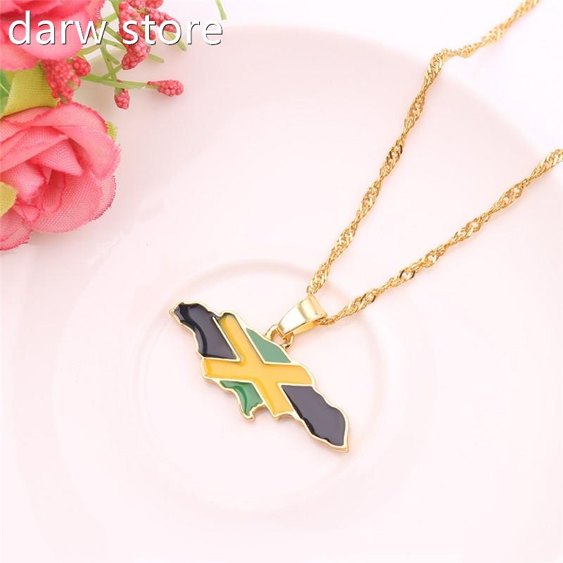 Gothic Necklace Jamaican M apland Natioa Flag Pe1ndant Neckl