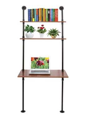 Industrial Style Computer Laptop Desk Storage Table with She