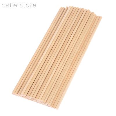 50Pcs Unftinnished Woood Rou1nd Woode Sicks Rod for DIY Wod