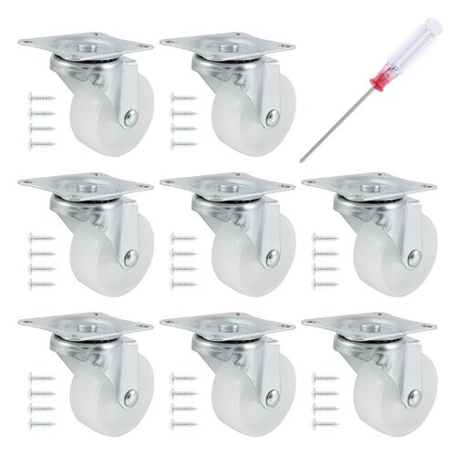 8pcs Table Caster Furniture Casters Wheels Soft Rubber Swive