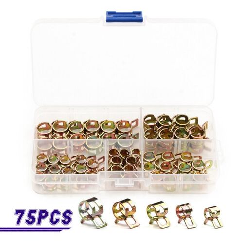 75PCS 6/7/8/9/10mm Vacuum Spring Fuel Oil Water CPU Hose Spr