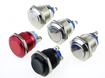 19mm Metal Oxidized Push Button Switch High Round 1NO Reset