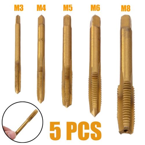 5Pcs/set Screw Thread Tap Drill Bit M3 M4 M5 M6 M8 HSS Hand